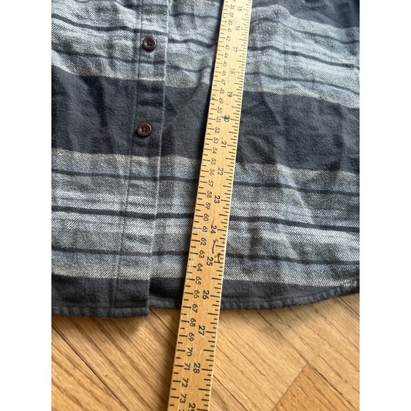 Katin Striped Flannel Shirt Long Sleeve Gray Casual Warm Layering Large - Picture 6 of 6